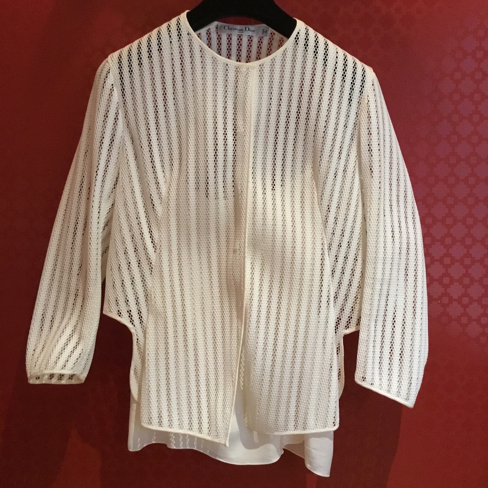 Christian Dior  3/4 Sleeve White Blouse